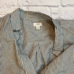 J.Crew  Women's linen cotton blend Popover black white Striped Tunic Top shirt M Photo 2