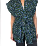 ZARA  quilted floral vest tie ditsy waistcoat jacket print adjustable padded Photo 7