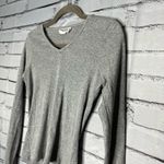 Newport News Vintage Y2K Gray Fitted Long Sleeve Ribbed Top V-Neck Shirt Size M Photo 5