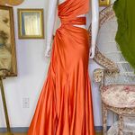 Mac Duggal Cut Out One Shoulder Satin Gown 68485 Photo 5