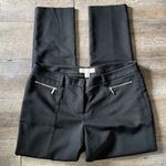 Michael Michael Kors Black Straight Leg Dress Pants with Zipper Accent Size 10P Photo 1