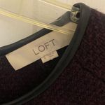 Loft Plum Sweater Dress in Deep Purple with Leather Trim Neckline Photo 1