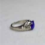 Source Unknown Simply Blue Round Glass Stone Filigree Silver Tone Size 10 Chic Casual Ring Photo 2