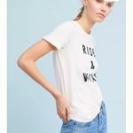 Anthropologie Sol Angeles White & Black Rise & Wine Graphic T- Shirt Top Size XS Photo 2