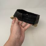 Free People Black and Tan Woven Straw Sun Visor Hat OS Photo 4