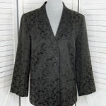 Dialogue  Gothic Damask Brocade Blazer Jacket Grey Black 10 Dark Academia Photo 0
