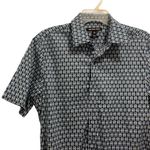 Michael Kors  Navy and White Logo Pattern buttons down Shirt Photo 2