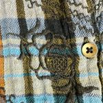 Free People  Western Bohemian Muslin Embroidered Magical Plaid Shirt Small Fall Photo 7