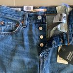 Levi's NWT Ribcage Medium Wash Distressed Denim Straight Ankle Jeans Photo 6