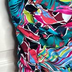 Aqua Green  Sz L Floral Swimsuit One Piece Hawaiian Tropical Print Photo 4