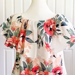 Adrienne Dress Tropical Floral On Off Shoulder Ruffle Neckline Sleeveless Small Photo 6