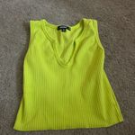 Miss guided Neon green ribbed tank top size 2  Photo 0