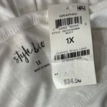 Style & Co 1X-Large Top Graphic Dolman Sleeve V-Neck Semi-Sheer White "Buoy Bye" Photo 6