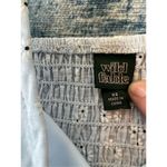 Wild Fable  Powder Blue White Daisy Ruffle Faux Wrap Romper XS Photo 3