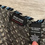 New York & Co. Black Blue White Print 3/4 Sleeve Surplice Neck Blouse Size Large Photo 6