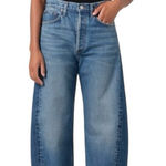 AGOLDE  Split Luna High Rise Pieced Taper Barrel Jeans Medium Wash Cool Girl 28 Photo 0