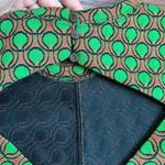 Anthropologie Maeve • Jacquard Shift Mini Dress green orange dots retro mod Photo 12