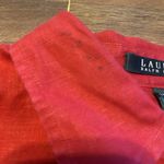 Ralph Lauren Lauren  Linen Gold Red Button Down Women's Shirt 1X Photo 2