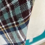 Thick chunky plaid winter scarf Blue Photo 1