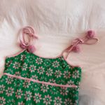 Teddy Fresh  Floral Jacquard Terry Dress Green Pink Flowers Size L Photo 1