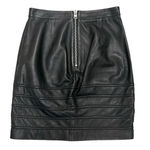 ALLSAINTS Pipe Pencil Lamb Leather High Waisted Mini Skirt in Black Size US 8 Photo 6
