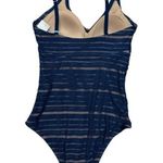 Kona Sol Women's Navy Crochet Nude Liner High Neck One Piece Swimsuit Size S NWT Photo 3