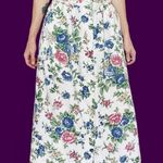 Vintage I.C. Isaacs Cream Floral Cottage Button Midi Skirt Multiple Size M Photo 1