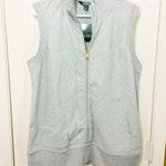 LRL women's L sleeveless full zip mock neck pocketed jogger vest jacket Gray Size L Photo 0