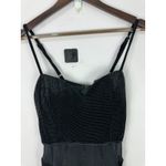 Sabora Jumpsuit L Black Velvet Textured Spaghetti Strap Slim Leg Goth Glam Party Size L Photo 1