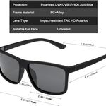 Men's Sports Polarized Sunglasses Square Frame Glasses Photo 4
