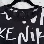 Nike Women's Black White Logo T-SHIRT CROPPED TEE Photo 1