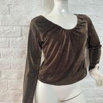 EXPRESS Tops Metallic Bronze Sparkle Long Sleeve Top Size XL Photo 9