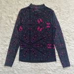 Ted Baker Top Kamill Printed Mesh Long Sleeve Butterfly Kaleidoscope Sz 8 Photo 3