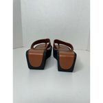 frame denim FRAME Women's Le Ocean Brown Thong Wedge Sandals 37 US 6.5/7 Photo 4