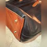 Valentina Black and Brown Shoulder Bag with Leather Handles Photo 9