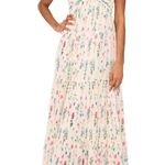 CeCe Womens Pleated Chiffon Maxi Dress Floral Size Large NWT Photo 2