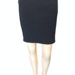 Loft Ann Taylor Polyester Spandex Dark Navy Blue Pencil Midi Skirt Size M Photo 0
