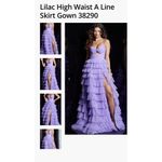 Jovani  Lilac High Waist Ruffled Layered A LineSkirt Gown ~ 38290 Size 4 Photo 15