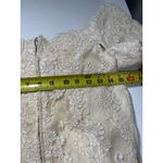 Vintage silk Fabian Molina Cream Lace Peplum Dress size 8 Off Shoulder Formal Tan Photo 12