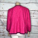 Talbots RSVP for  22W Pink Floral Lace Navy Blue Trim Pearl Button Blazer Jacket Photo 2