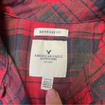 American Eagle Shirt Boyfriend Fit Flannel Red Gray Black Plaid Women's Small Photo 3