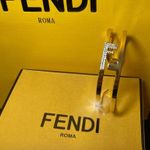 Fendi O'Lock Women's Gold Metal Cuff Bracelet Photo 9
