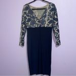 Ralph Lauren Lauren Midi Dress Women Size 8 Navy Sequin Event Formal Cocktail Photo 4