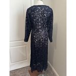 Vintage Caron Joy Sheer Velvet Burnout Dress Floral Long Sleeve Maxi Evening Black Size 12 Photo 4
