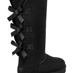 UGG  Bailey Bow II Black Suede Tall Boots size 10 Photo 0