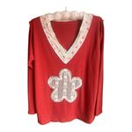 POL  Lace Flower Patch Long Sleeve Long sleeve top Size Large Photo 2