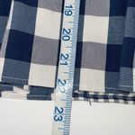 ZARA Womens Long Sleeve Gingham Top Blouse Floral Neck Tie Blue White Medium Photo 7