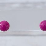 Vintage Stud Earrings Dark Pink Photo 0
