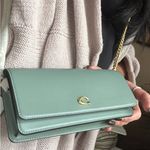 Coach Authentic  1941 Mint calf leather Magnetic snap flap /Gold Chain Crosby Photo 15