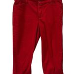 st. john's bay  Red Cotton Spandex Blend 4 Pocket Cropped Pants Womens 6 Photo 0